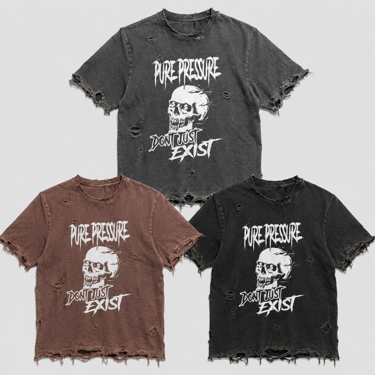 PPG Skull Distrik Distressed Tees